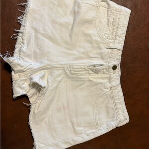 Pilcro Cream Jean Shorts